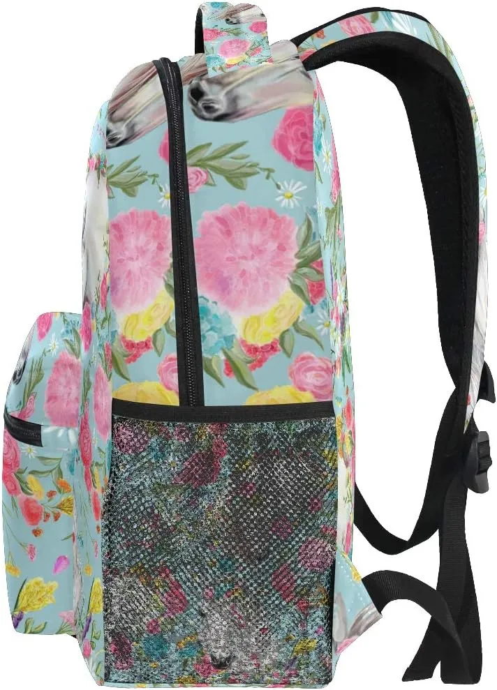 School Backpacks Flower Horse Student Backpack Big For Girls Kids Elementary School Shoulder Bag Bookbag