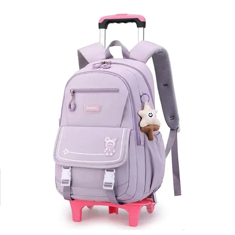 School bag Rolling School Bags for Girls Backpack Children Waterproof  Backpacks with Wheels Trolley Luggage Back Pack
