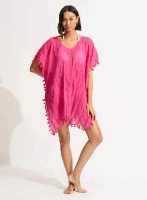 Seafolly Amnesia Kaftan Hot Pink One Size