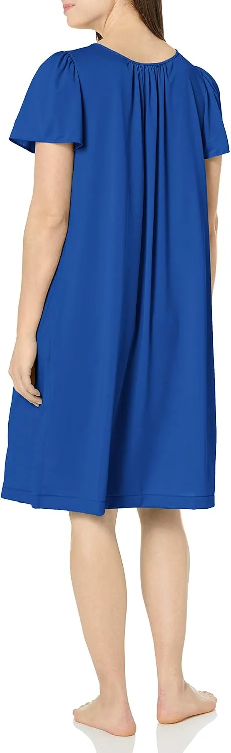 Shadowline Plus Size Women's Petals 40 Inch Short Flutter Sleeve Waltz Gown