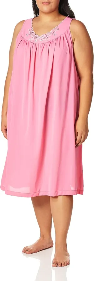 Shadowline Women's Plus-Size Petals 40 Inch Sleeveless Waltz Gown