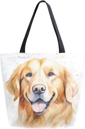 Shoulder Bag for Women Canvas Tote Bag Dog Sticks Out Tongue Handbags for Mom Sister Teacher Friend