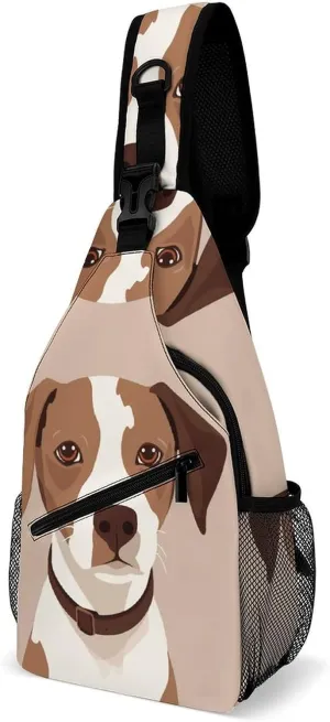 Sling Backpack Fashion Chest Bag Creative Animation Style Dog Printing Crossbody Backpacks for Men Women