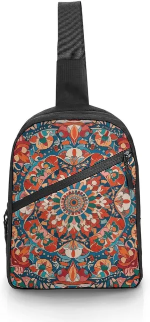 Sling Bag for Women Men Complex Floral Patterns Crossbody Bag Casual Daypack Backpack Shoulder Chest Bag Fashion Waist Pack Water Resistant Fanny Pack Crossbody Shoulder Bag