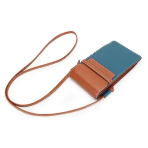 Sling Purse Genuine Leather Contrast Color Small Crossbody phone Bag
