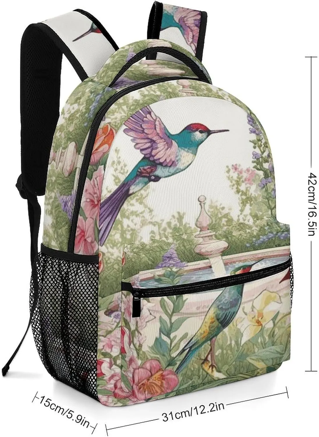 Small Backpacks Personalized Garden with Birds And Flowers Printing Travel Bag Lightweight Travel Backpack For Women Men