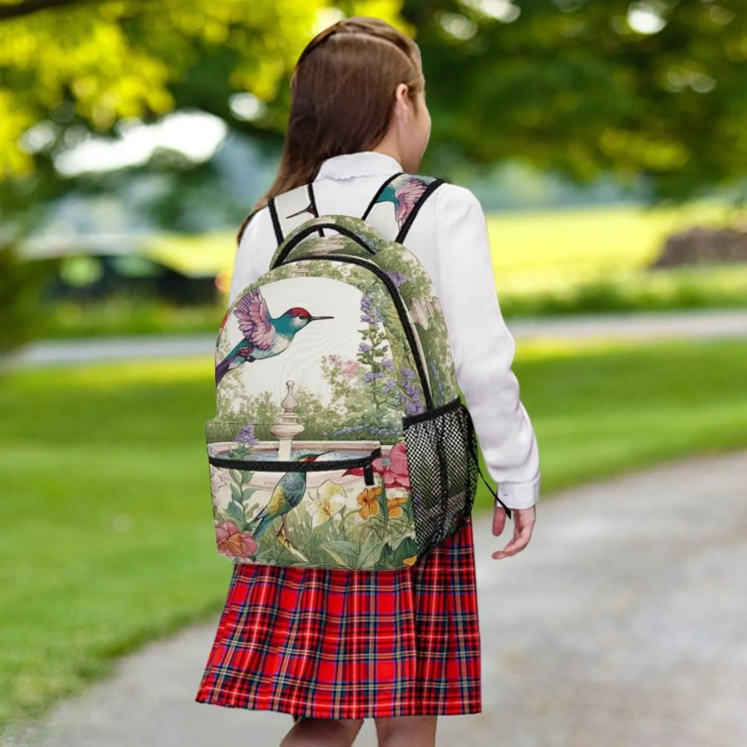 Small Backpacks Personalized Garden with Birds And Flowers Printing Travel Bag Lightweight Travel Backpack For Women Men