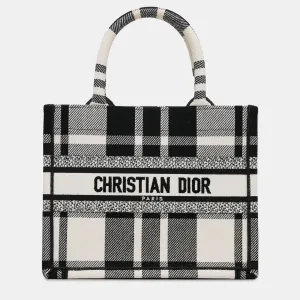 Small Check N Canvas Book Tote