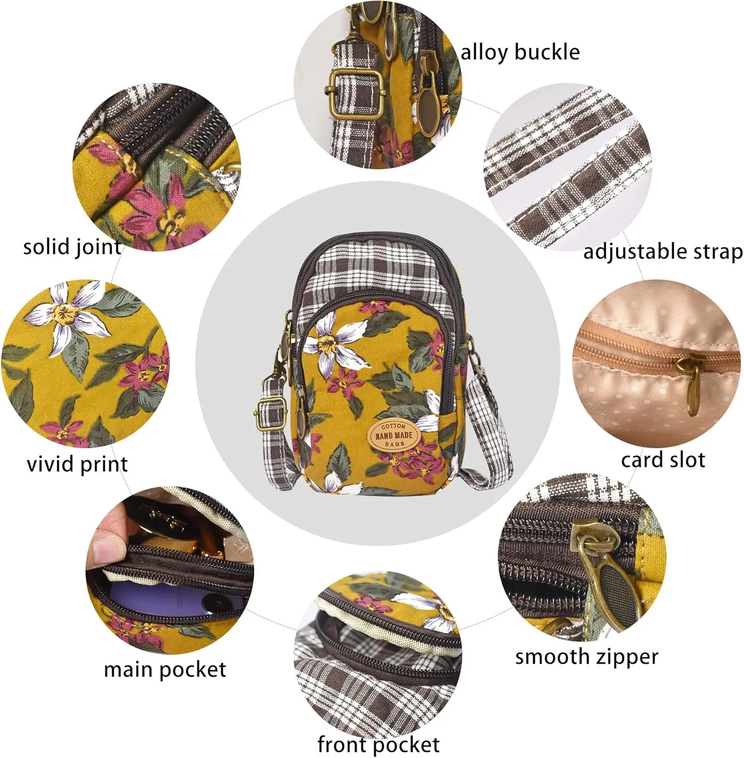 Small Crossbody Cell Phone Purse Crossbody Bag Phone Wallet for Women Small Boho Cell Phone Pouch Purse Mini Bags