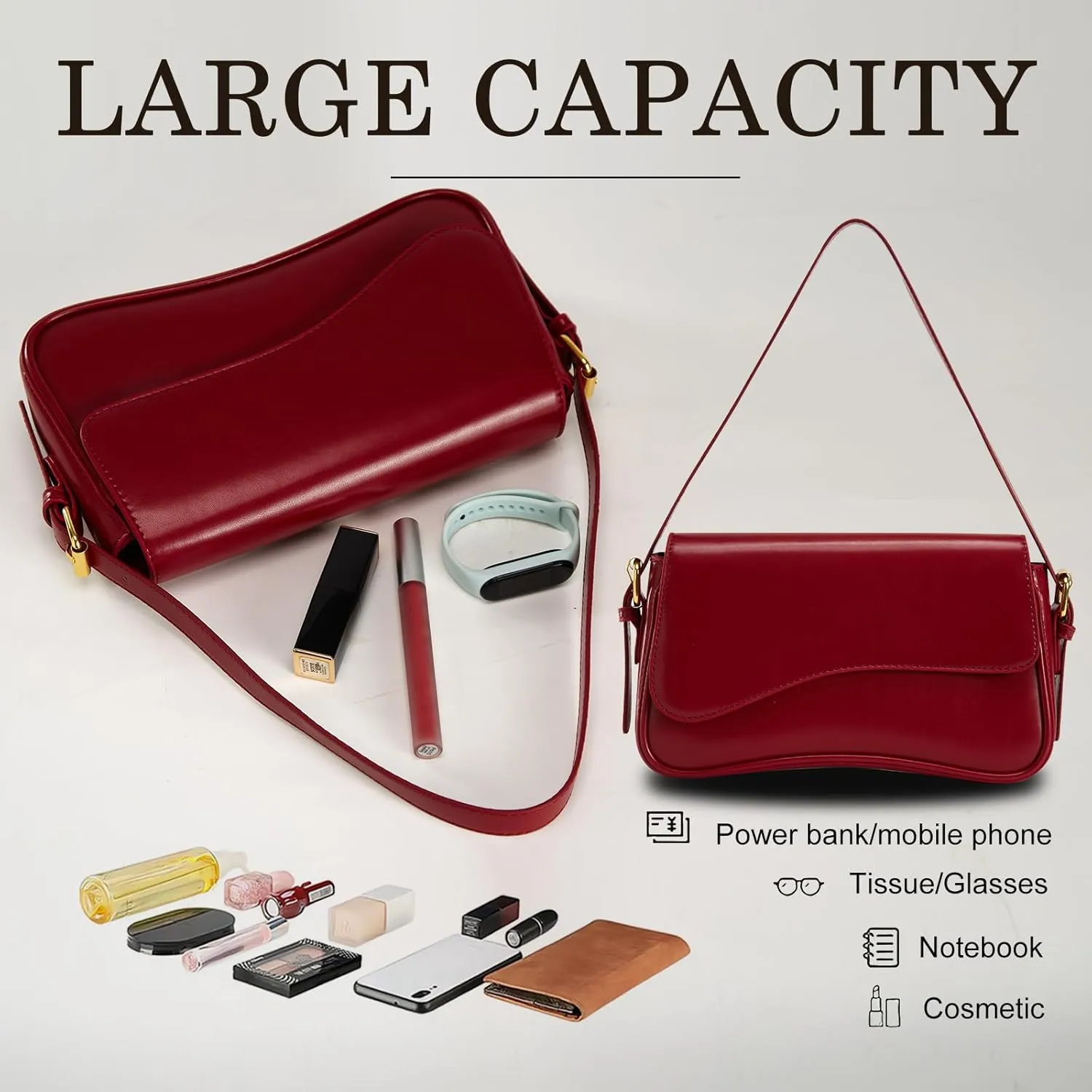 Small Shoulder Bag for women,Crossbody Purses,Leather Tote Handbag Clutch Hobo Purse,with Zipper Closure for Women
