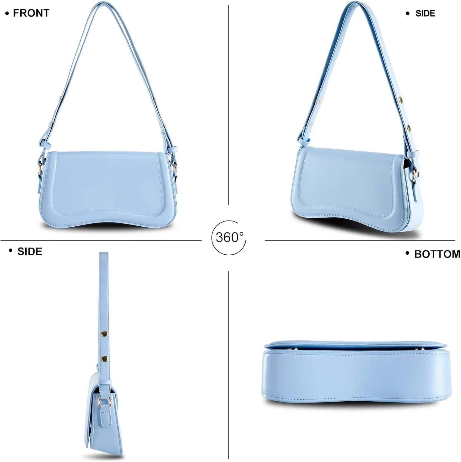 Small Shoulder Bag for women,Crossbody Purses,Leather Tote Handbag Clutch Hobo Purse,with Zipper Closure for Women