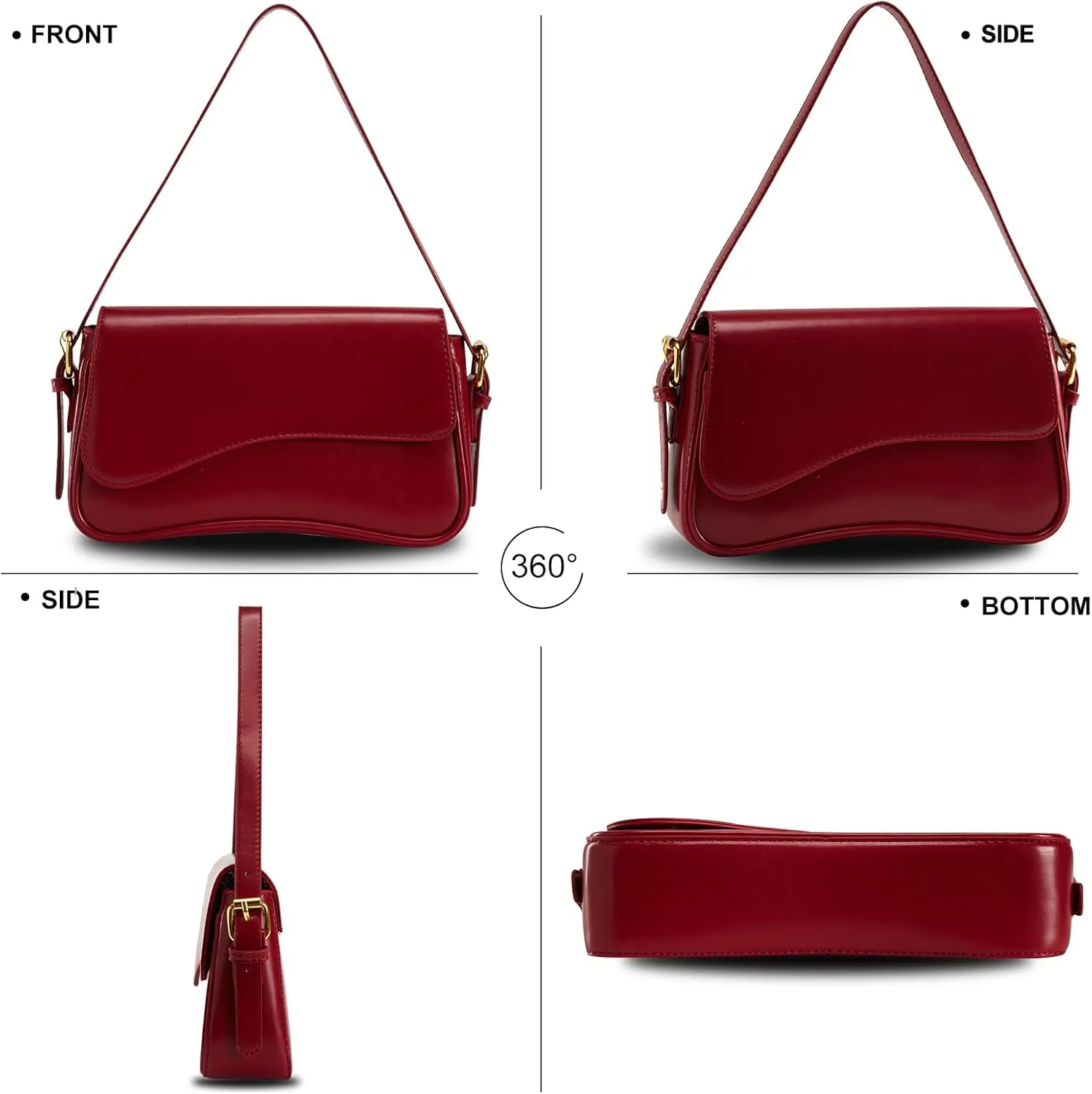Small Shoulder Bag for women,Crossbody Purses,Leather Tote Handbag Clutch Hobo Purse,with Zipper Closure for Women