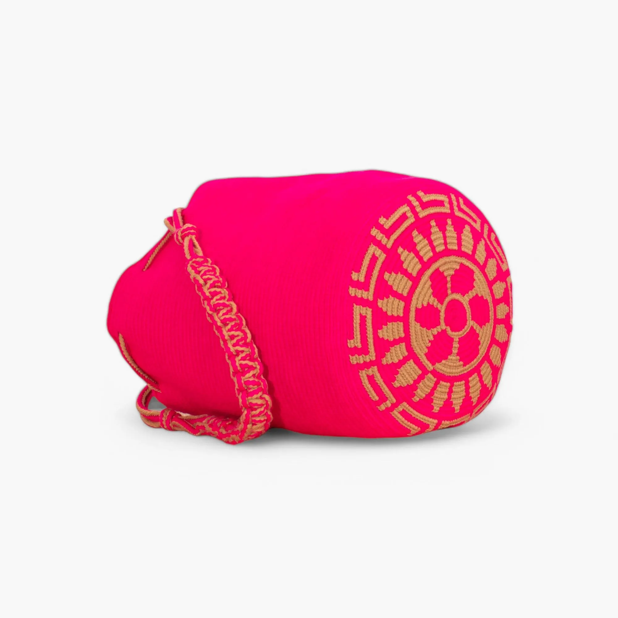 Solid round shoulder bag | Magenta