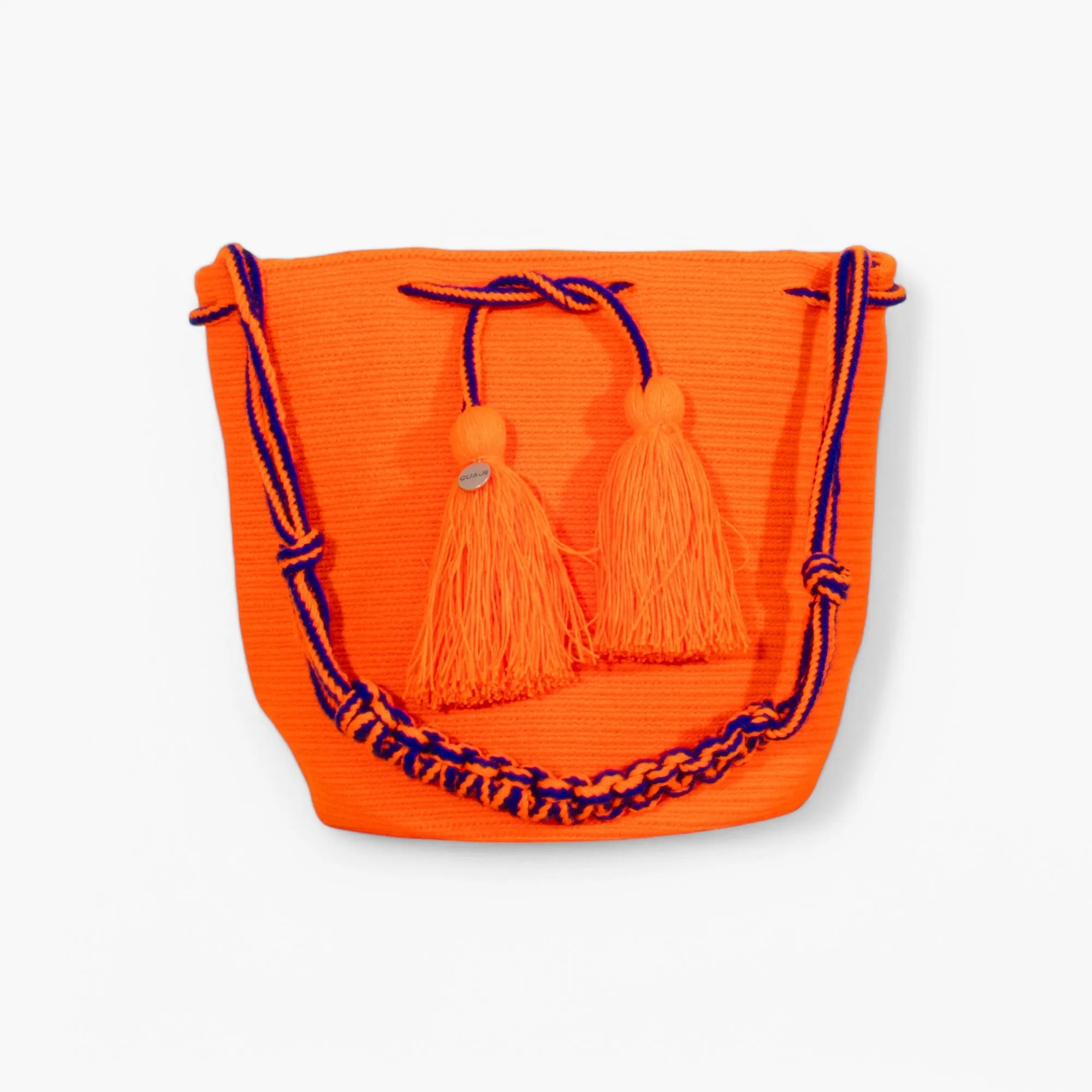 Solid round shoulder bag | Tangerine