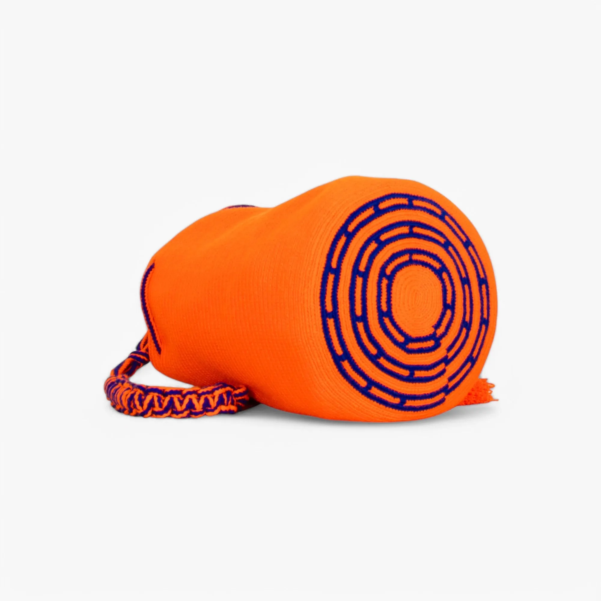 Solid round shoulder bag | Tangerine