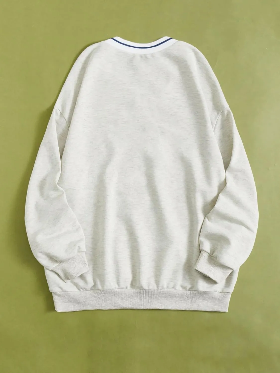 SOLY HUX Women's New York Letter Graphic Sweatshirt V Neck Long Sleeve Casual Pullover Top