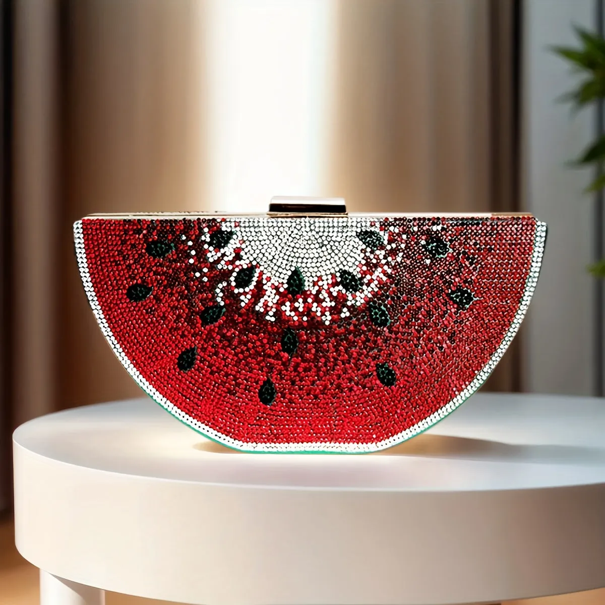 Sparkly Rhinestone Purse Watermelon Crossbody Bag