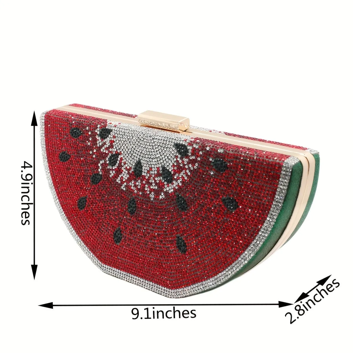Sparkly Rhinestone Purse Watermelon Crossbody Bag