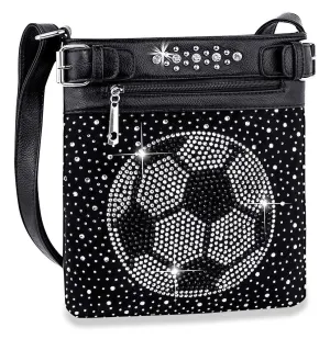 Sparkly Soccer Ball Bling Crossbody Sling