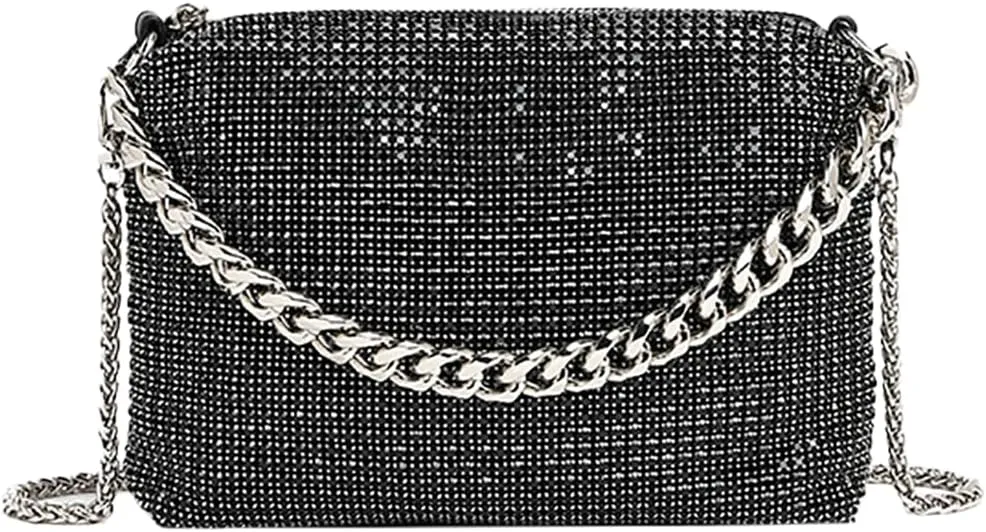 Sparkly Women Rhinestone Clutch Purse Stylish Diamonds Handbag Commuting Shoulder Purse for Casual Formal