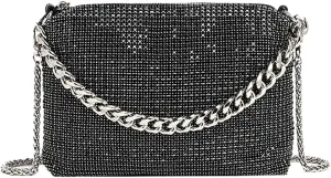 Sparkly Women Rhinestone Clutch Purse Stylish Diamonds Handbag Commuting Shoulder Purse for Casual Formal