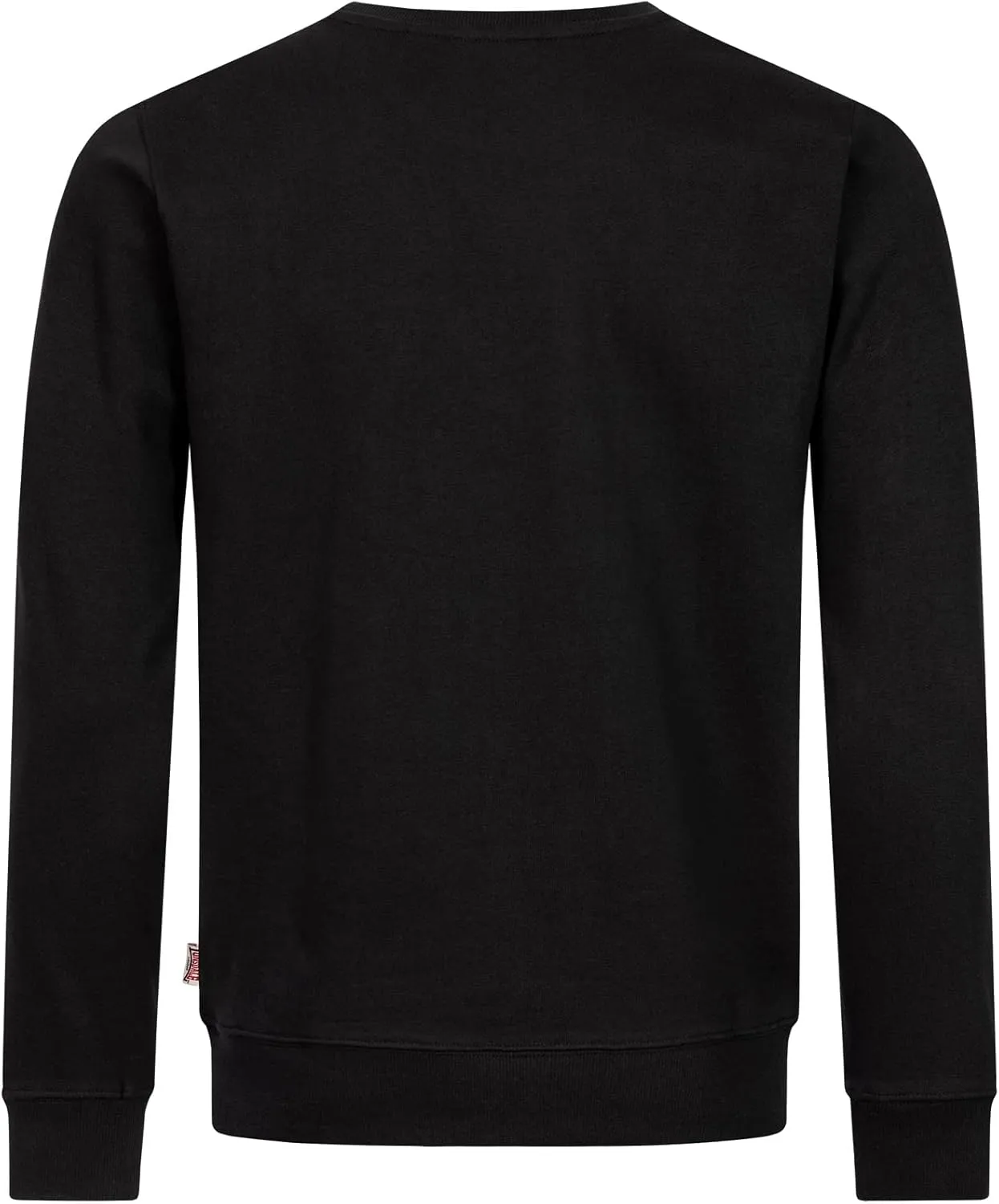 Spirit of England Lonsdale Mens Logo Classic Crew-Neck Black Sweatshirt Slim-Fit