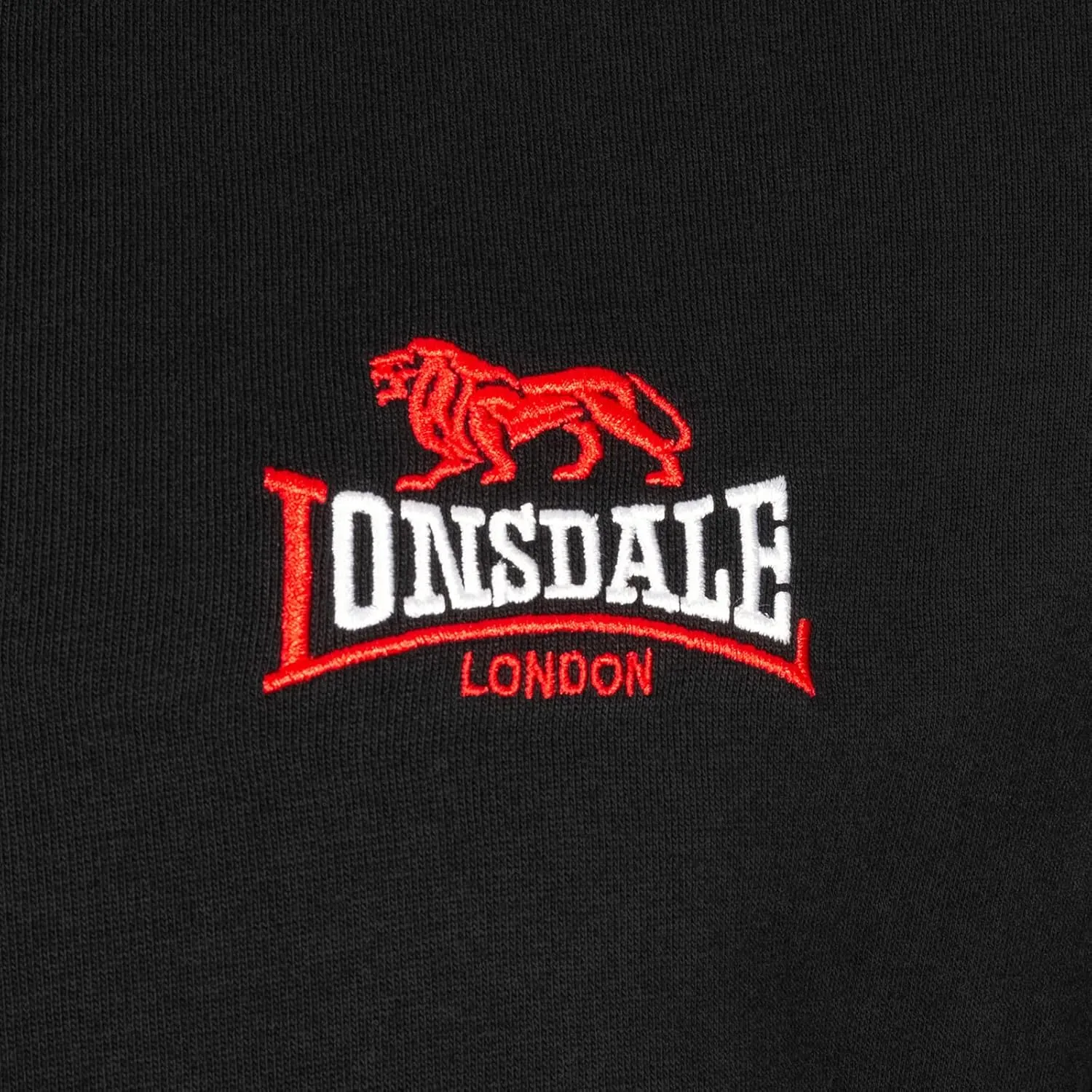 Spirit of England Lonsdale Mens Logo Classic Crew-Neck Black Sweatshirt Slim-Fit