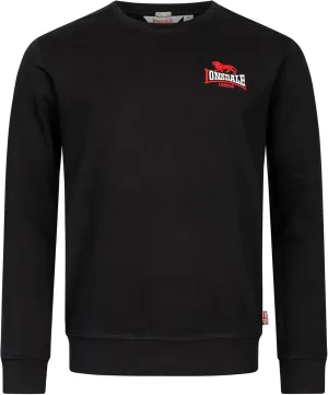 Spirit of England Lonsdale Mens Logo Classic Crew-Neck Black Sweatshirt Slim-Fit