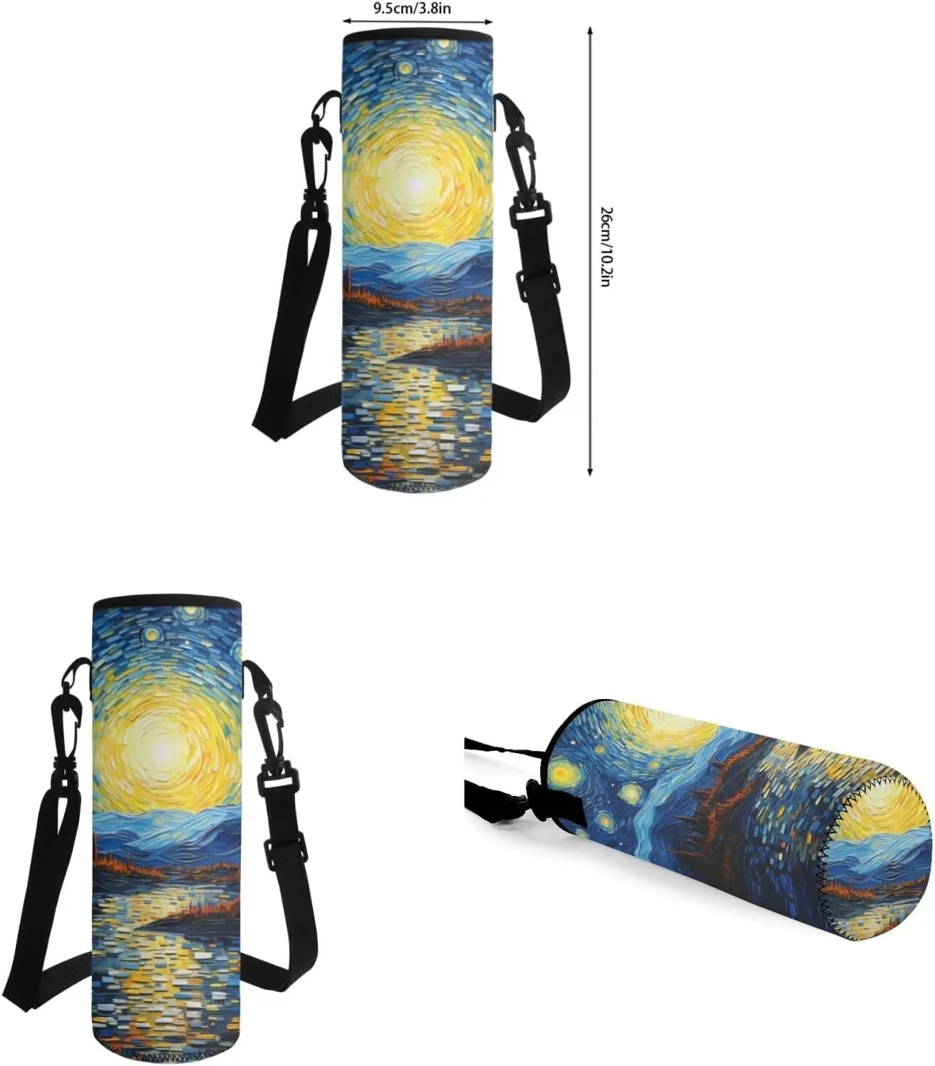Starry Night Girl Backpacks Ages 8-12 with Lunch Box Fashion Book Bags for Girl with Lunch Bag Water-Resistant Lunch Bag Ice Pack Reusable for Primary School