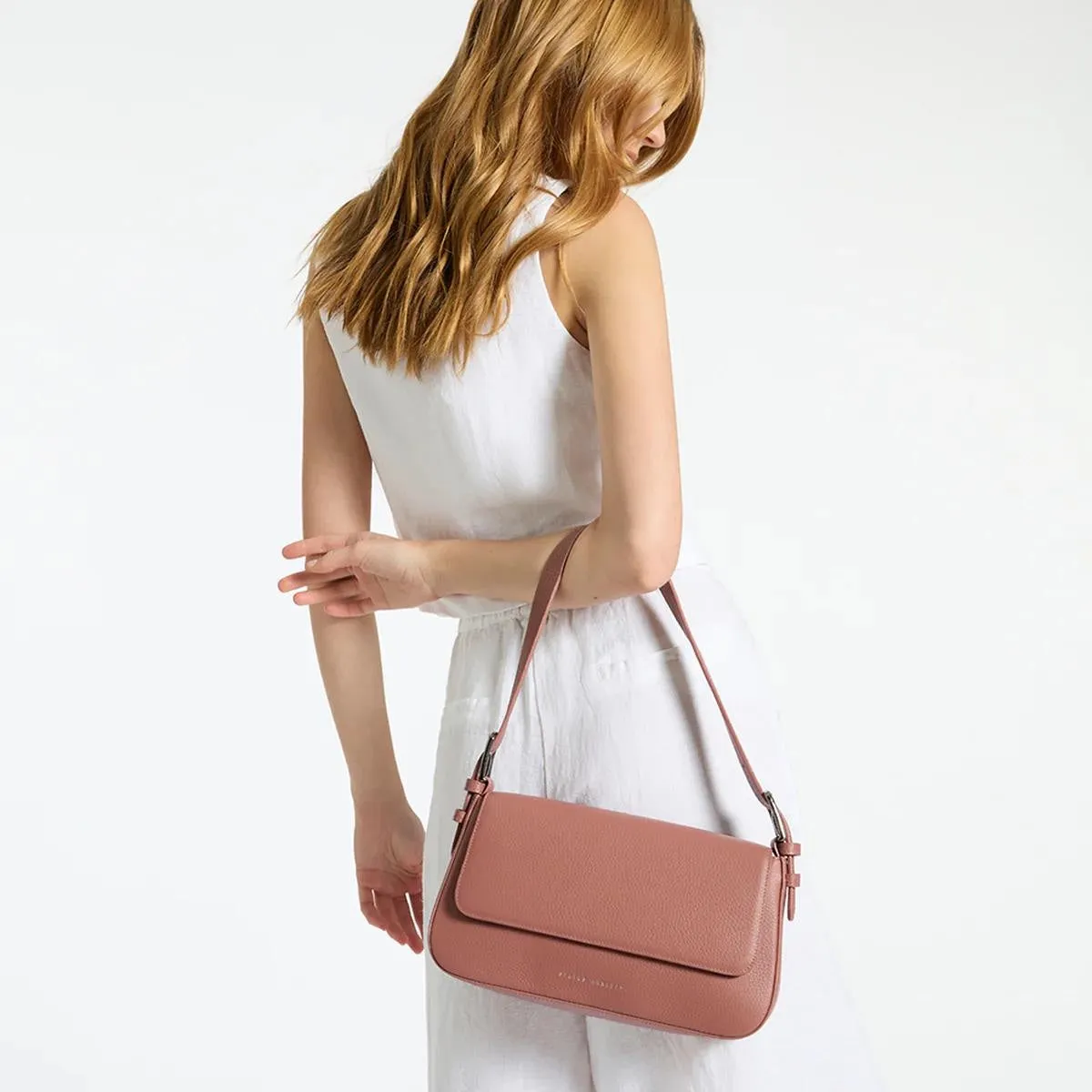 Status Anxiety Figure You Out Leather Bag (Dusty Rose)