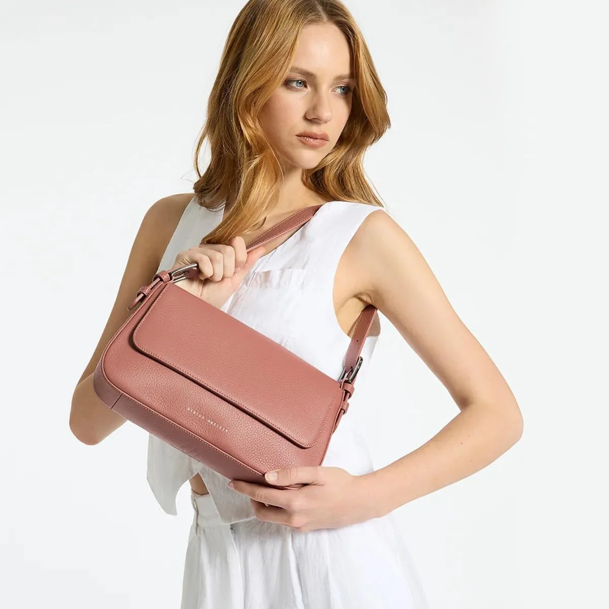 Status Anxiety Figure You Out Leather Bag (Dusty Rose)