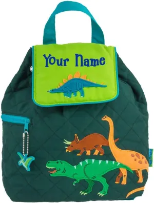 Stephen Joseph Kids Day Bag - Personalized Shoulder Bag - Dinosaur Quilted Tote - Back to School Travel Organizing Bag with Custom Name