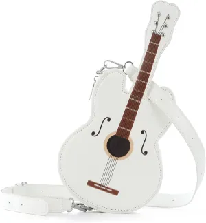SUKUTU Women Guitar Shaped Shoulder Bag Creative Music Sparkly Leather Novelty Crossbody Bags Handbag