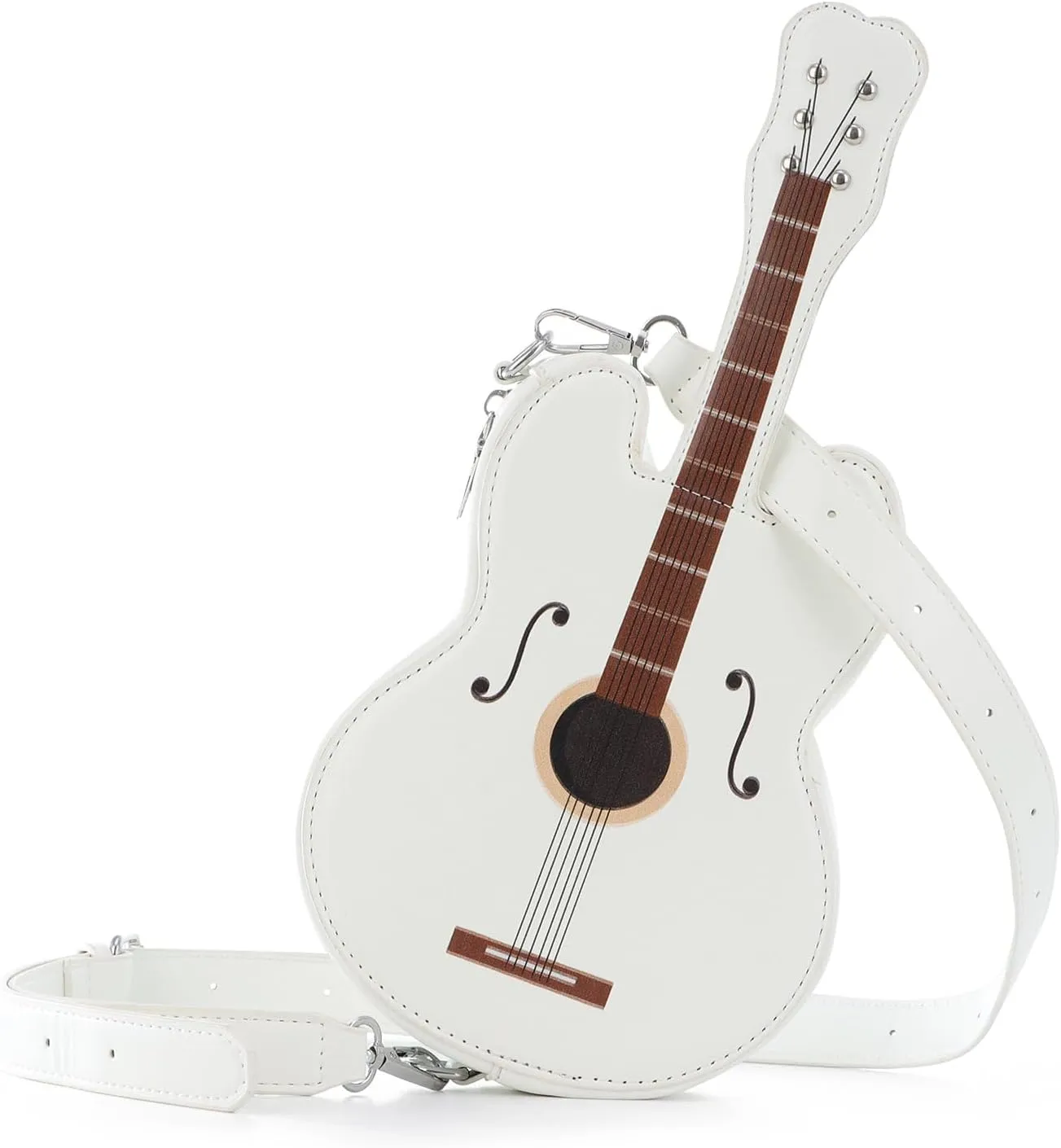 SUKUTU Women Guitar Shaped Shoulder Bag Creative Music Sparkly Leather Novelty Crossbody Bags Handbag