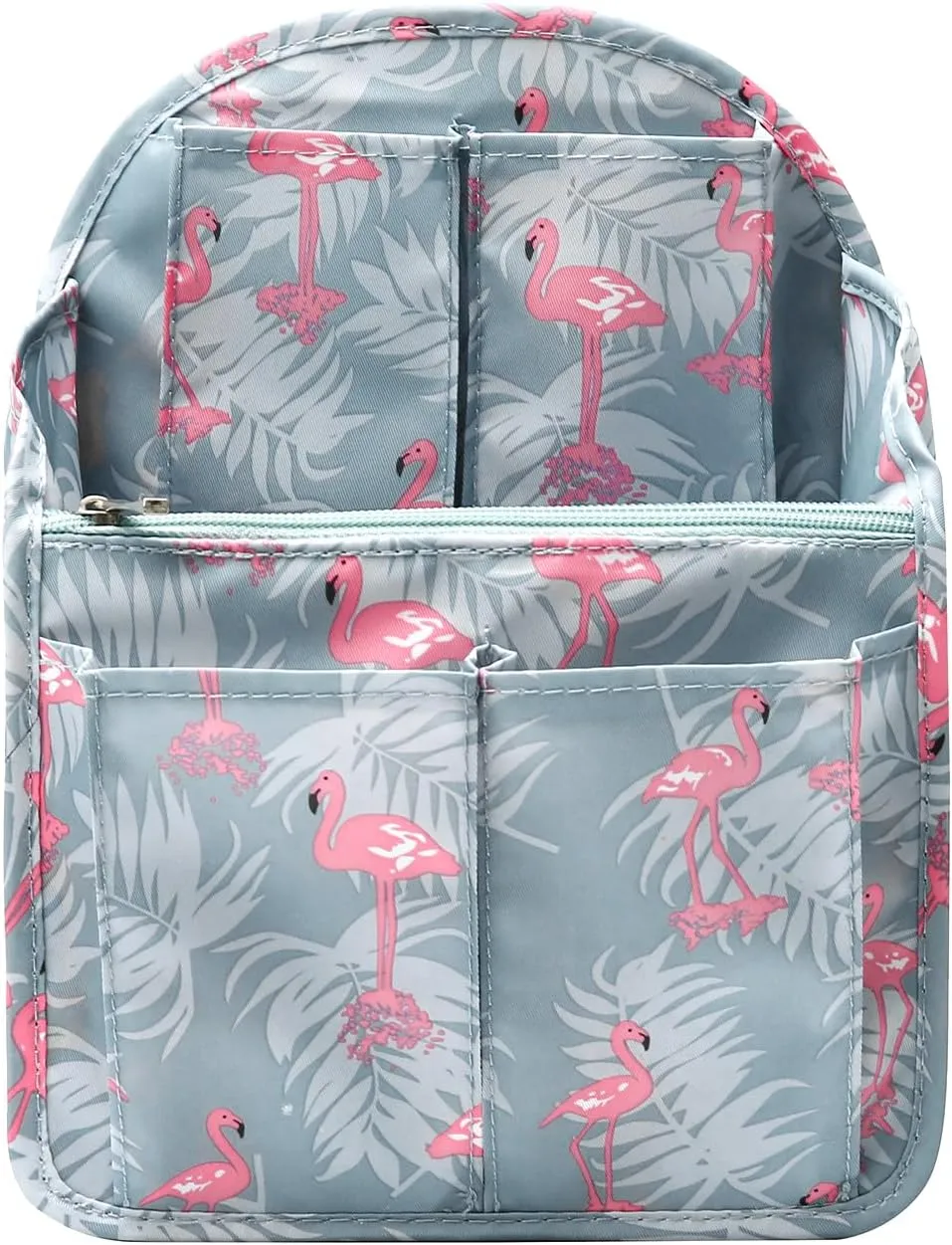Surblue Backpack Organizer Insert Liner Hanging Travel Rucksack Purse and Handbag Insert Pocket, High-capacity Divider Foldable Nylon Shoulder Bag Organizer for Men and Women, (Flamingo, M)