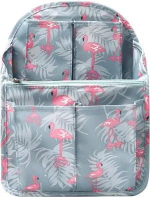 Surblue Backpack Organizer Insert Liner Hanging Travel Rucksack Purse and Handbag Insert Pocket, High-capacity Divider Foldable Nylon Shoulder Bag Organizer for Men and Women, (Flamingo, M)