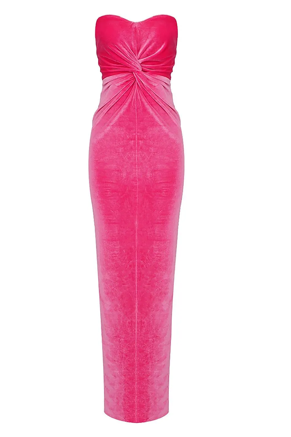Sweetheart Knot Front Velvet Dress