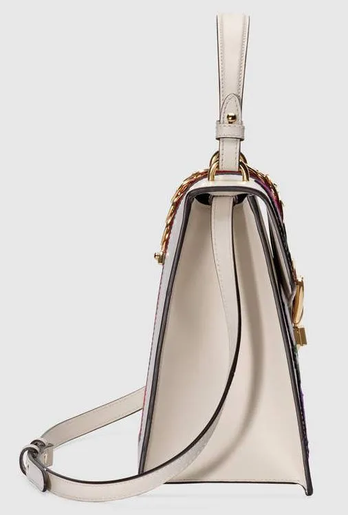 Sylvie Embroidered Medium Top Handle Bag