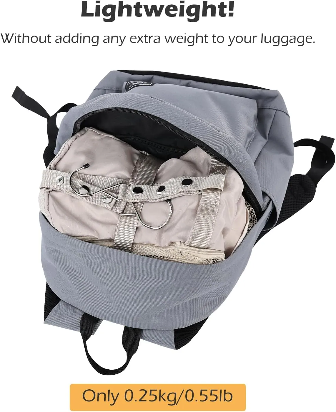 TABITORA Travel Luggage Organizer Hanging Packing Cubes Portable Hanging Shelves Carry on Closet for Suitcase with 2 Hooks,Collapsible(Beige,S)