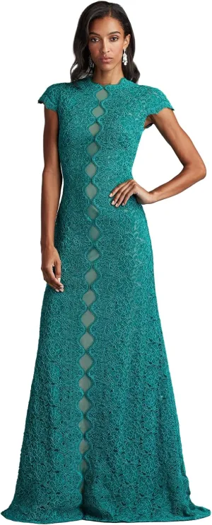 Tadashi Shoji Etters Scalloped Illusion Gown