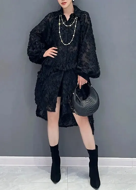 Tasseled Low High Design Tulle Dress Fall