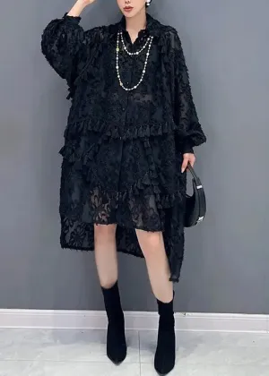 Tasseled Low High Design Tulle Dress Fall