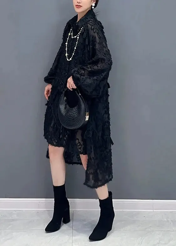 Tasseled Low High Design Tulle Dress Fall
