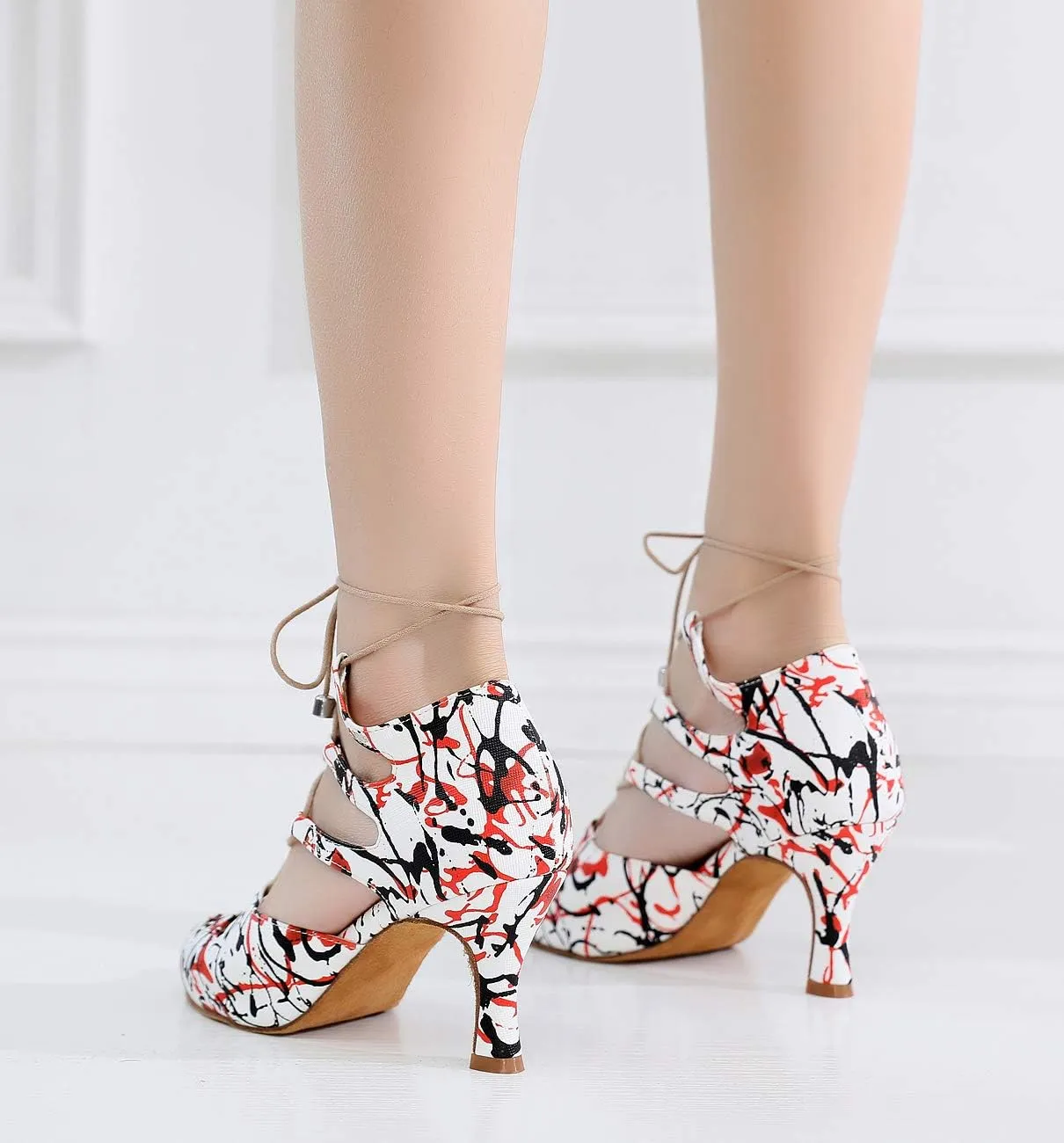 TDA Women's Sexy Lace-up Peep Toe