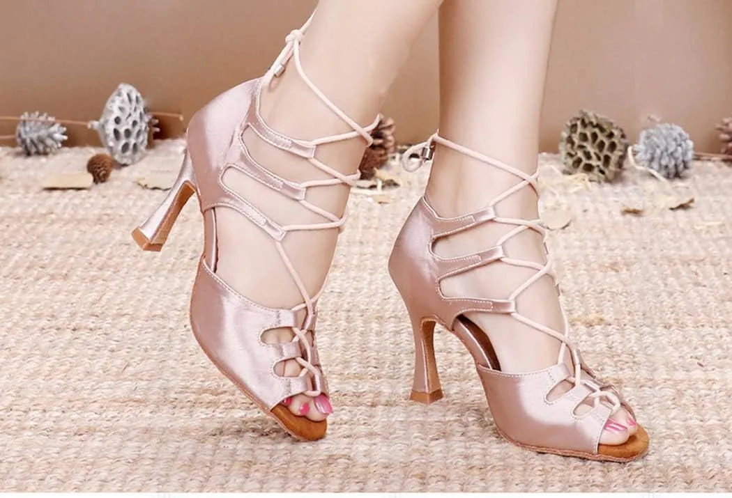 TDA Women's Sexy Lace-up Peep Toe