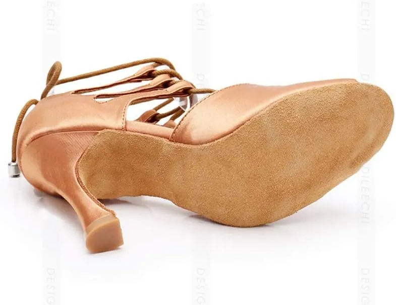 TDA Women's Sexy Lace-up Peep Toe