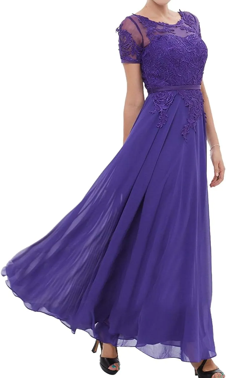 Tea Length Mother of The Bride Dresses for Wedding Lace Evening Formal Dress Half Sleeve Wedding Guest Groom Dress