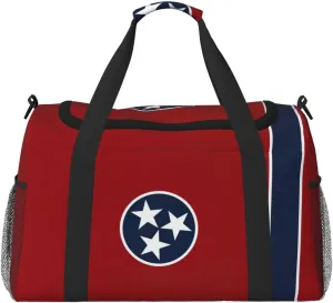 Tennessee State Flag Travel Bag, Weekender Bags For Women Men For Outdoor Adventures, Ideal For Camping And Hiking