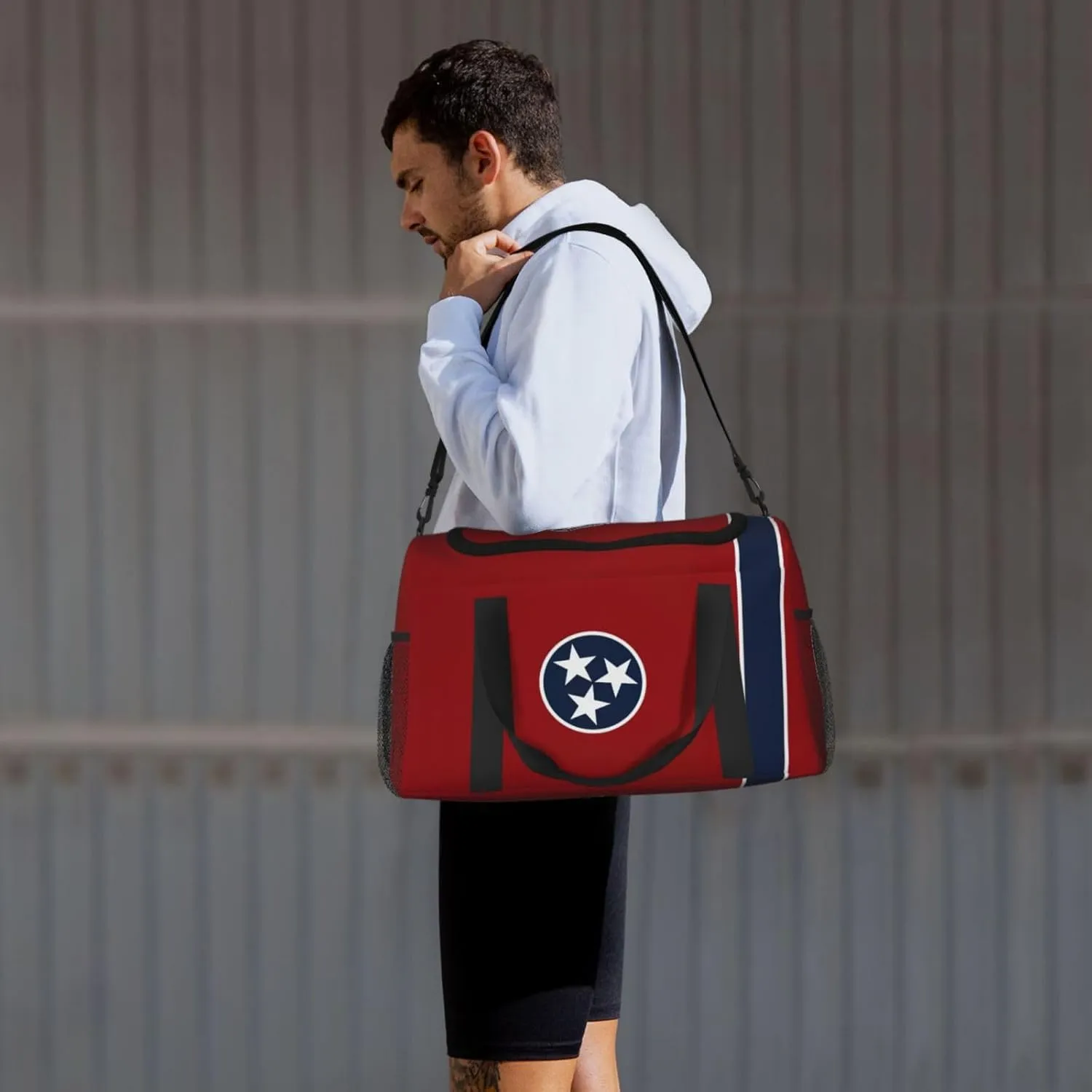 Tennessee State Flag Travel Bag, Weekender Bags For Women Men For Outdoor Adventures, Ideal For Camping And Hiking