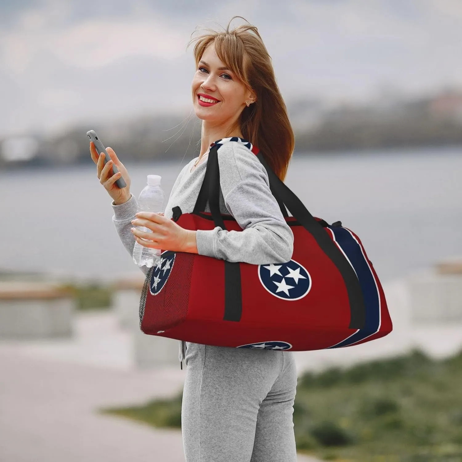 Tennessee State Flag Travel Bag, Weekender Bags For Women Men For Outdoor Adventures, Ideal For Camping And Hiking